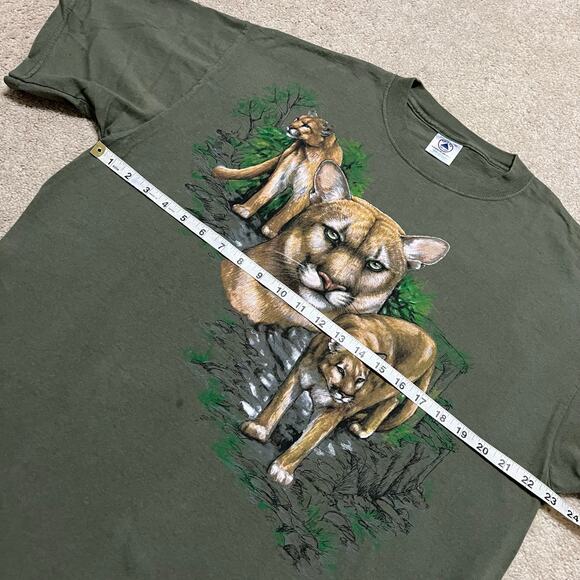 Mountain Lion Forest Green Nature Animals Graphic Shirt XL - Picture 6 of 6